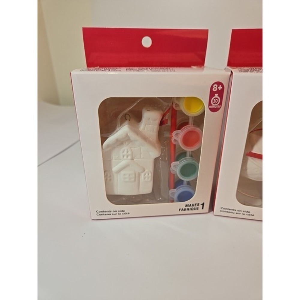 Creatology Christmas 3D DIY Ceramic Ornament Kit Lot Of 3: Orament & House New! - Picture 2 of 5